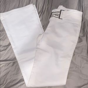 White stretchy pants
